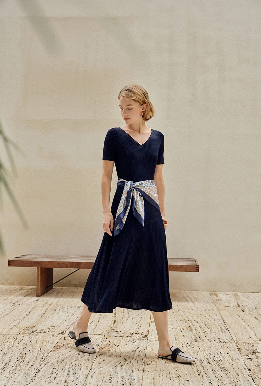 reformation ezra cotton knit mini dress Petite Studio's in Navy Black Velvet Long Sleeve Material:95%Polyester+5%Elastane DarkBlue Fashion trendy looks with Slow