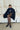 Carina Cashmere-Wool Scarf Coat – Navy