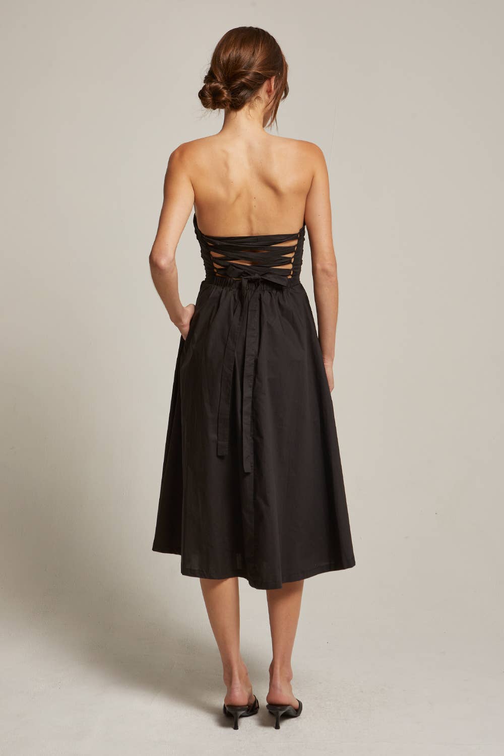 knee length dresses for ladies Petite Black Mesh Tammy Midi Dress main image 0