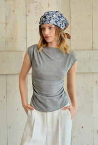 
Petite Studio's Devito Jersey Cotton Top in Grey
