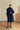 Carina Cashmere-Wool Scarf Coat – Navy